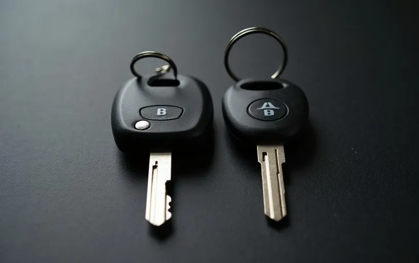Key duplication showing original and duplicate car key side by side